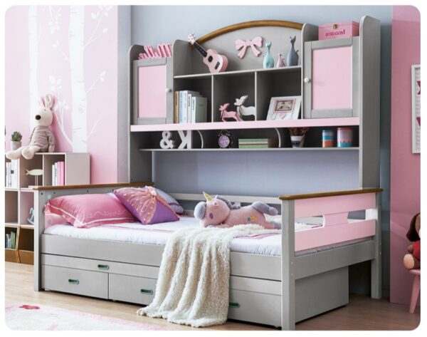 детская кровать со шкафчиками